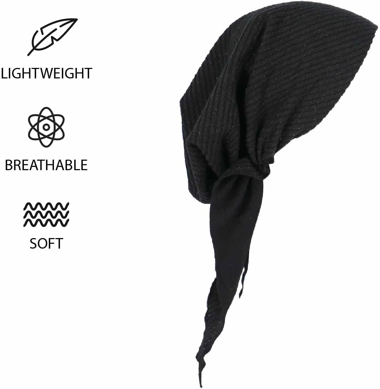 Madison Headwear Pretied Head Scarves for Women Featuring A Unique Sparkly Foil Finish and Stretchy Ribbed Fabric