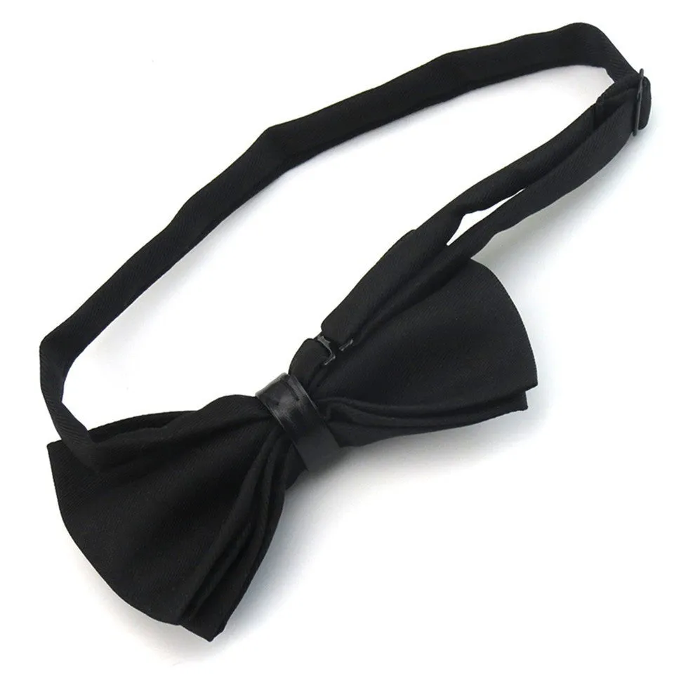 Metal Head Solid Bowtie Black White Classic Bow Ties For Men Wedding Shirt Dress Accessories Christmas Gifts gravata cravate