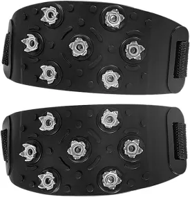 Mikikit 1Pair Ice Cleats for Boots Durable Non Skid Crampon Spikes for Climbing Outdoor Activities Lightweight Easy to Install Shoe Grippers for Snow Ice Safety