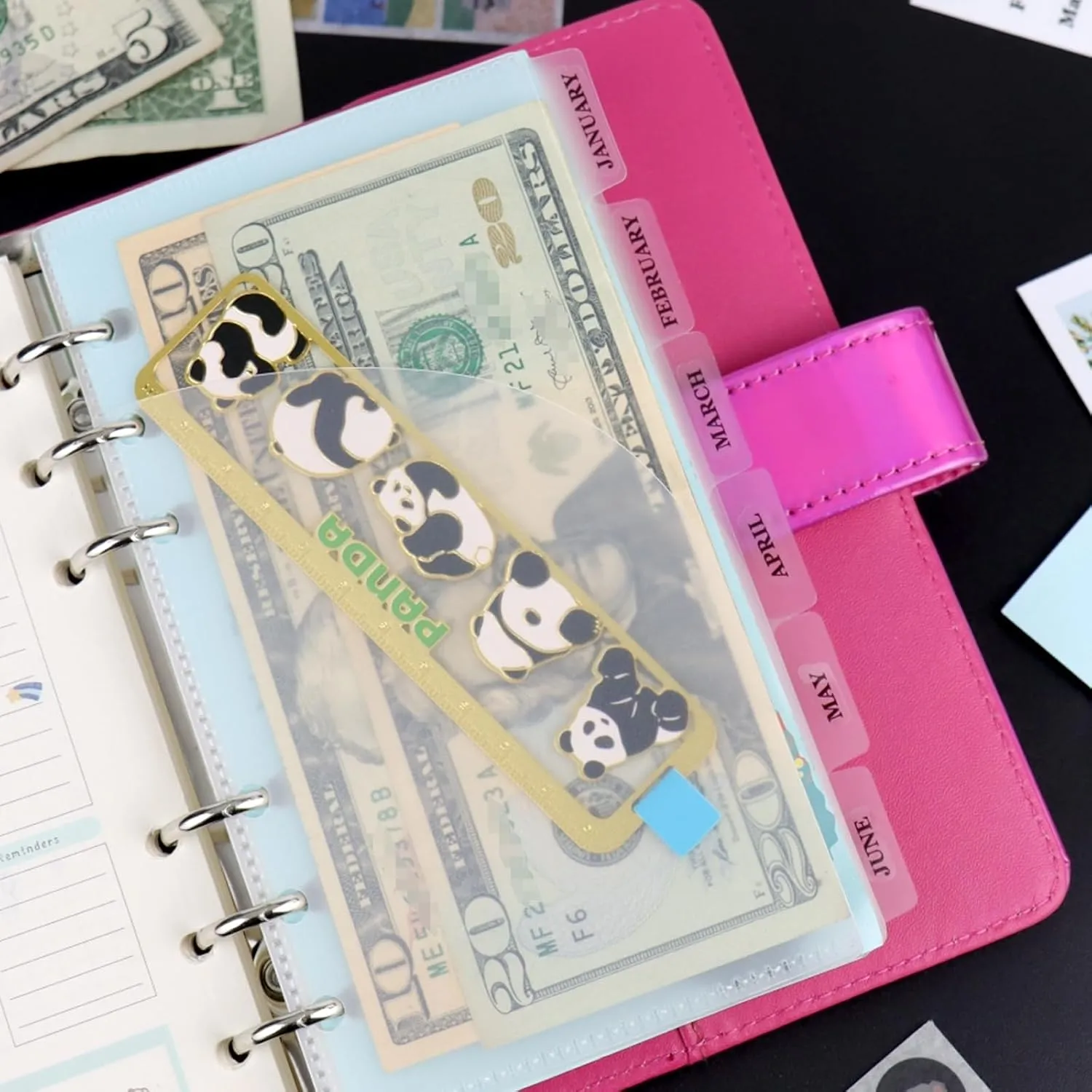 NatSumeBasics 12 A6 Cash Envelopes Frosted 0.3mm PP A6 Binder Pocket Dividers with Label Sticker for 6 Ring Budgeting Planner Inserts Supplies Accessories (12 Frosted)