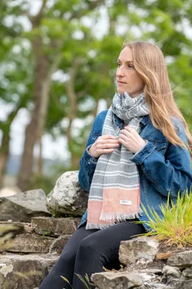 Nautical Grey & Orange Linen scarf
