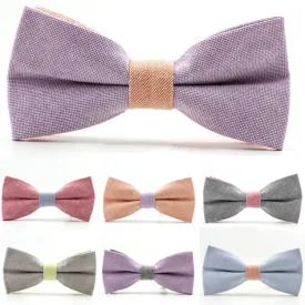 Newest men bowtie neck tie cotton wedding bow ties butterfly cravat neck tie solid color accessories