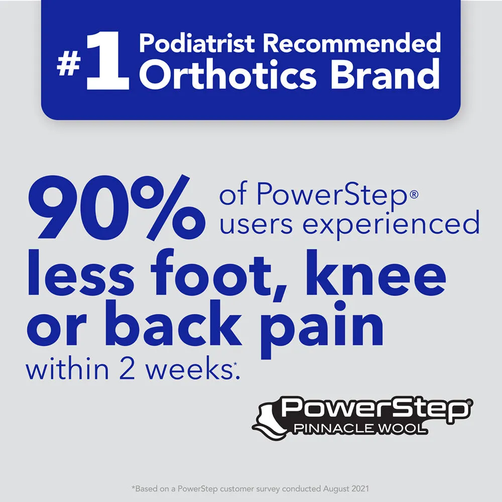 PowerStep Wool Insoles | Arch Support Wool Orthotic, Temperature Control Insoles