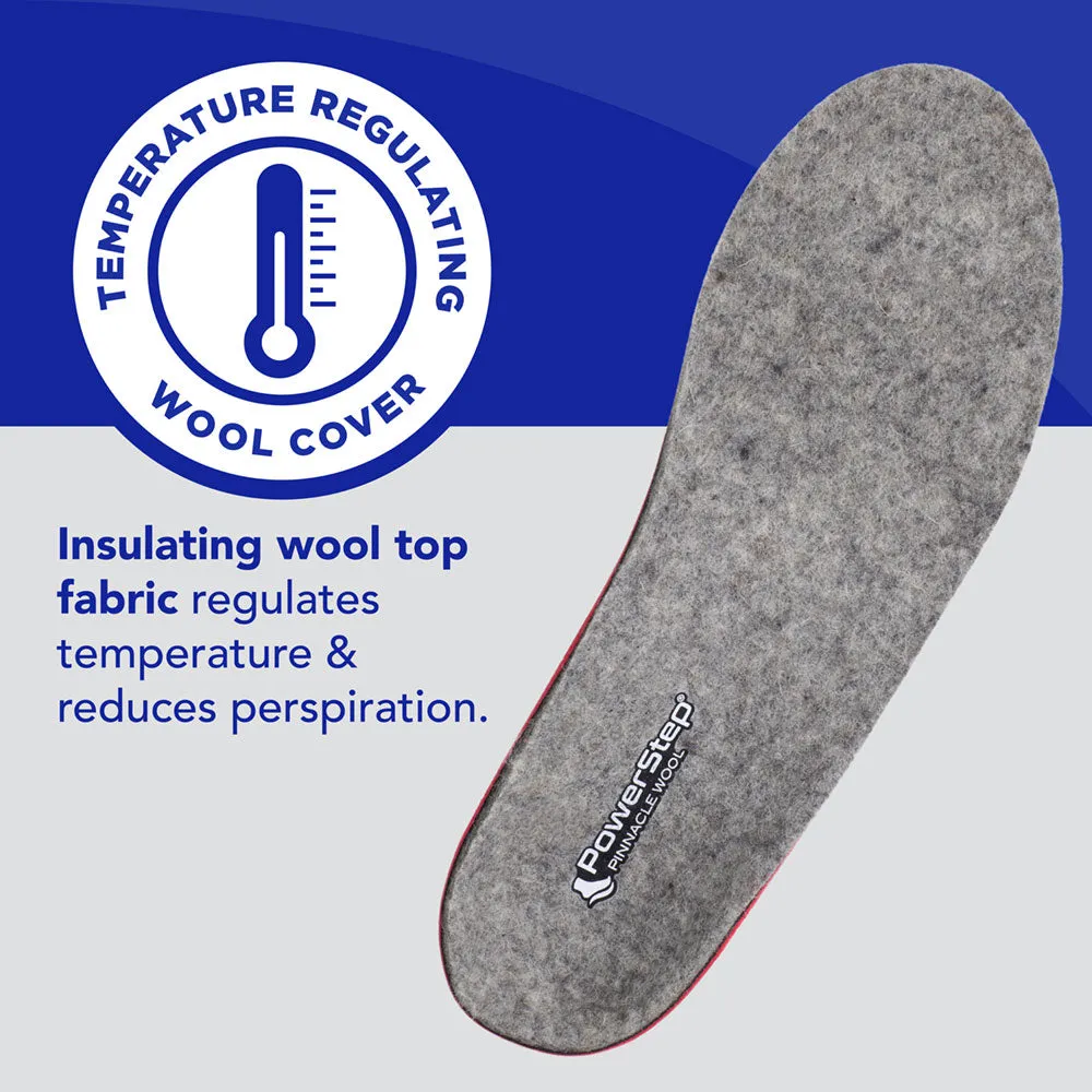 PowerStep Wool Insoles | Arch Support Wool Orthotic, Temperature Control Insoles