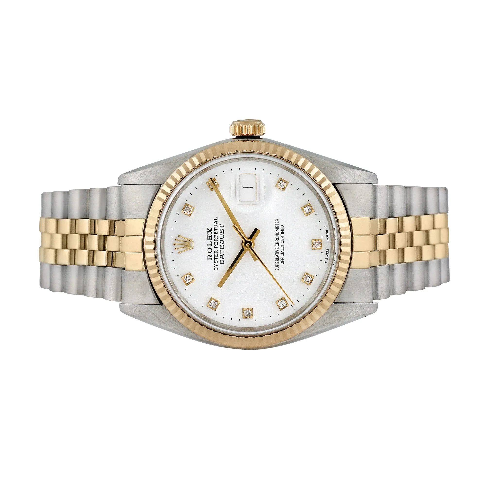 Pre-owned Rolex Men's Two-tone Datejust with Factory Diamonds, item #40