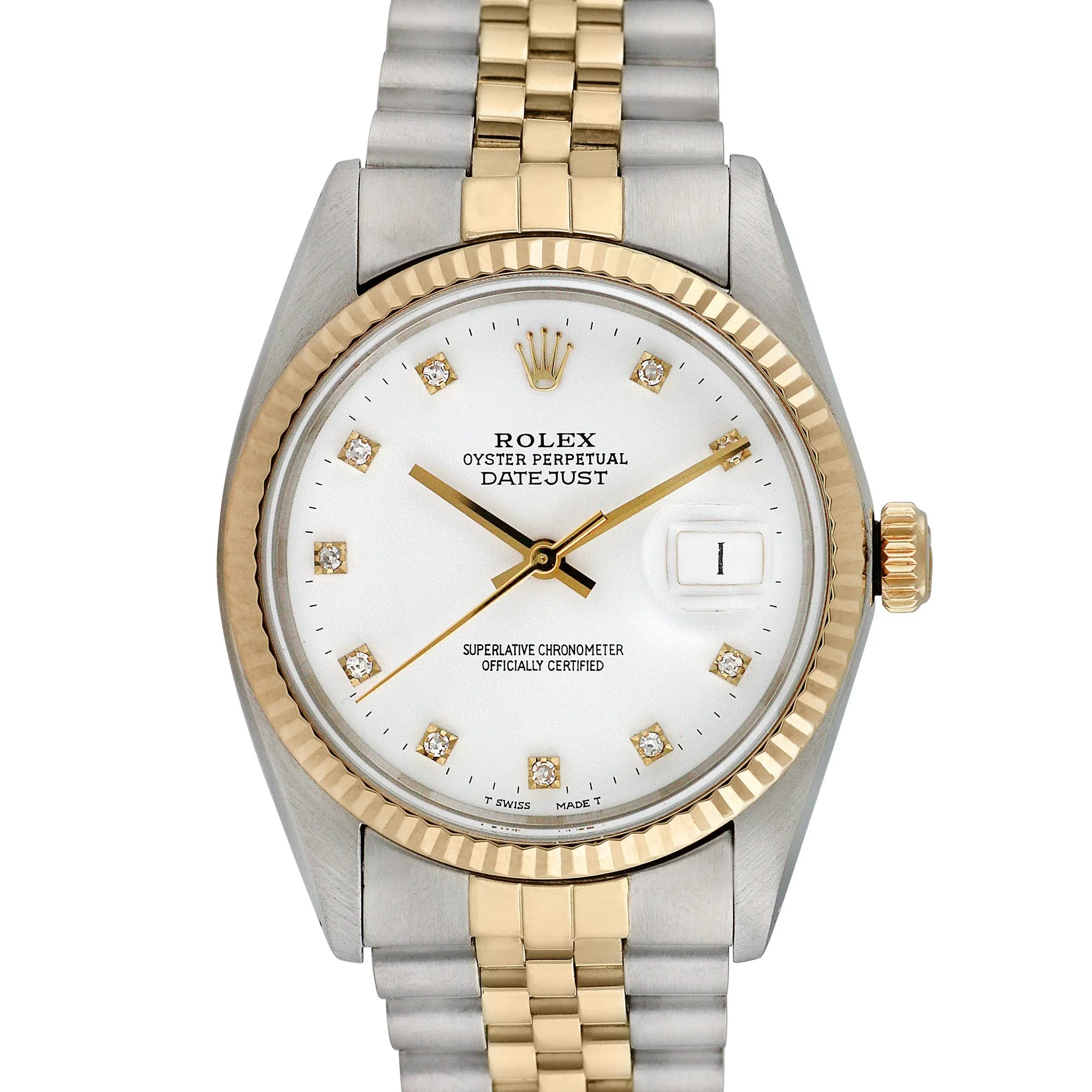 Pre-owned Rolex Men's Two-tone Datejust with Factory Diamonds, item #40