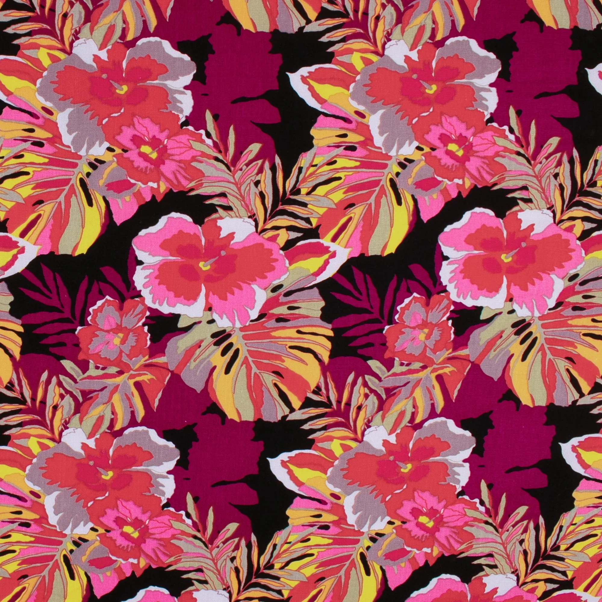 Printed Rayon & Linen - TOBAGO - 004 - Sangria