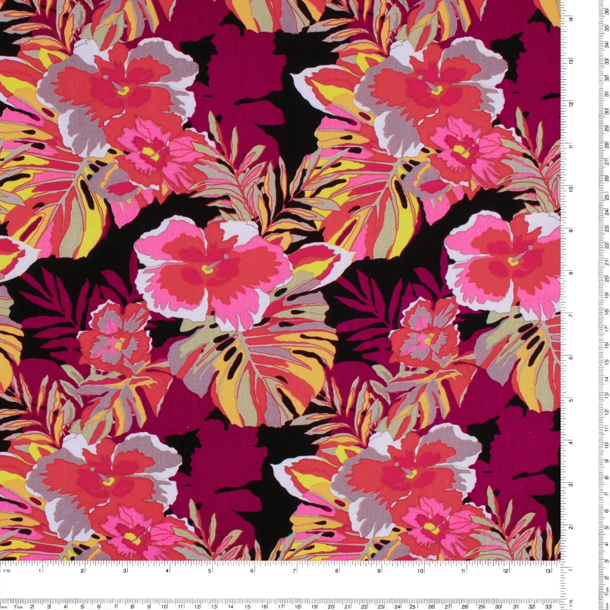 Printed Rayon & Linen - TOBAGO - 004 - Sangria