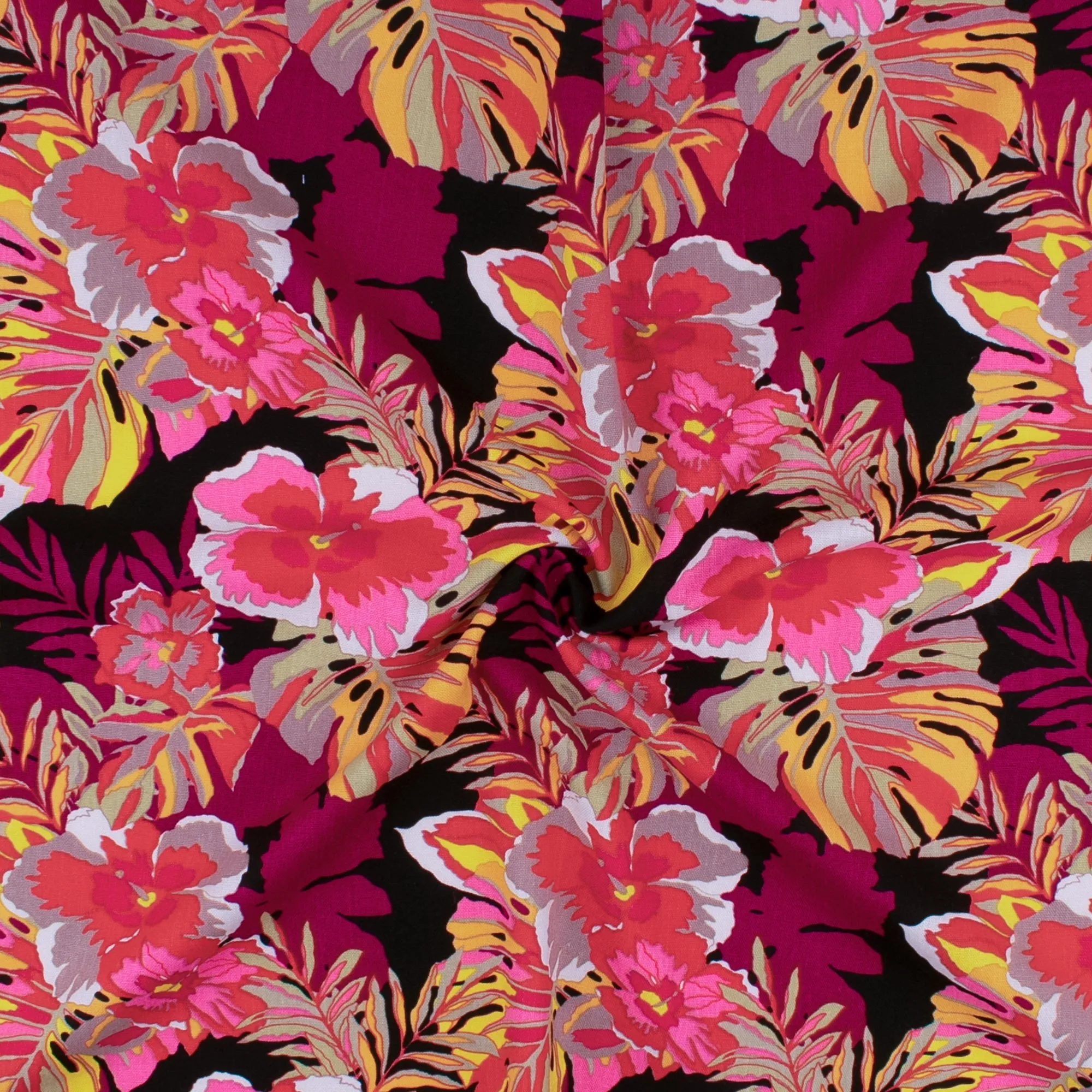 Printed Rayon & Linen - TOBAGO - 004 - Sangria