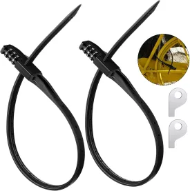 Qunclay Zip Tie Bike Combination Cabinet Refrigerator Locks Bicycle Cable Combo Multi Purpose Security Rack Motorcycle Helmet Lock for Ski French Door Outdoor