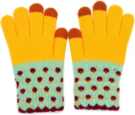 Ralcosuss Winter Touch Screen Gloves for Women Cable Knit Wool Fleece Lined Texting Mittens Gold Weather Warm Sport Glove