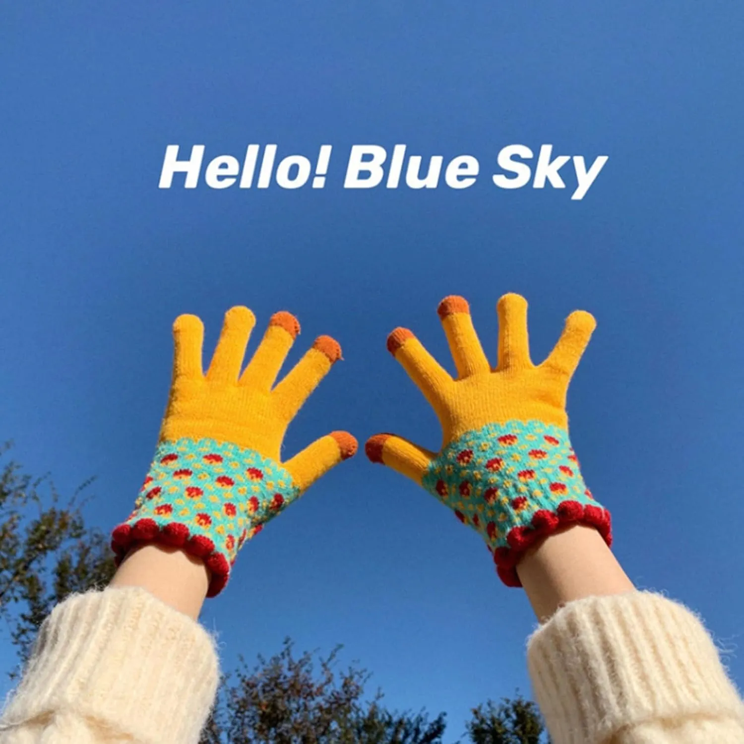 Ralcosuss Winter Touch Screen Gloves for Women Cable Knit Wool Fleece Lined Texting Mittens Gold Weather Warm Sport Glove