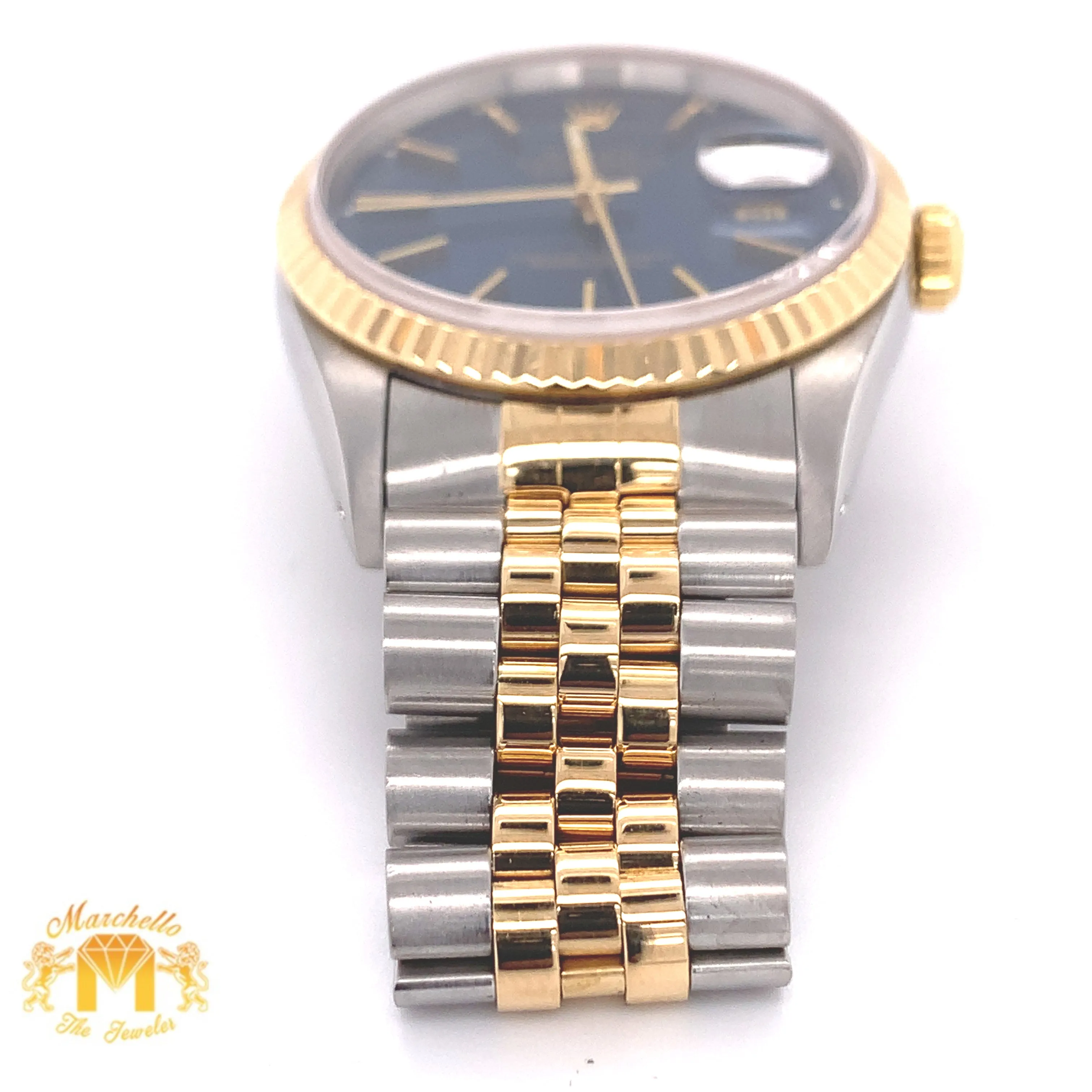 Rolex Datejust Watch with Two-tone Jubilee Bracelet (36 mm, quick set, royal blue dial)