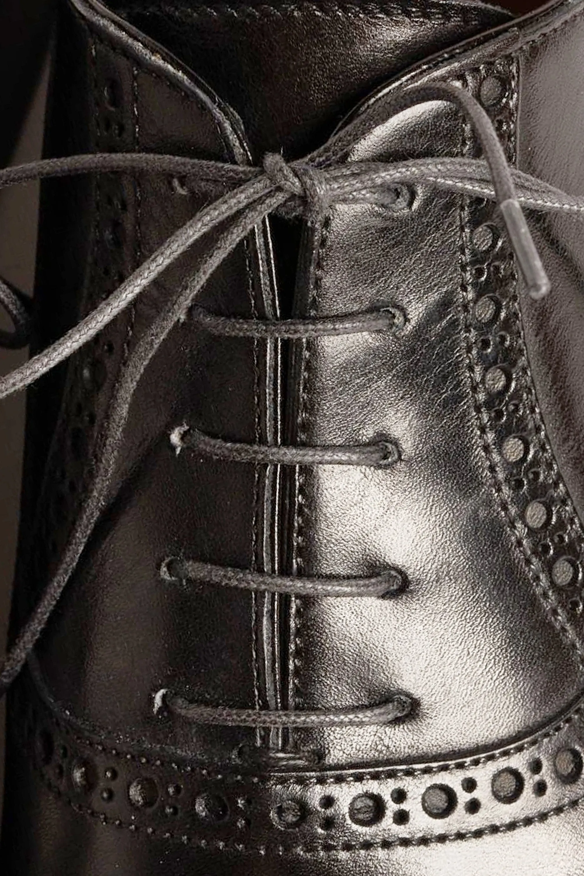 Round Dark Charcoal Waxed Cotton Shoelaces