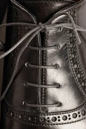 Round Dark Charcoal Waxed Cotton Shoelaces