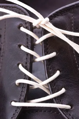 Round Off White Waxed Cotton Shoelaces