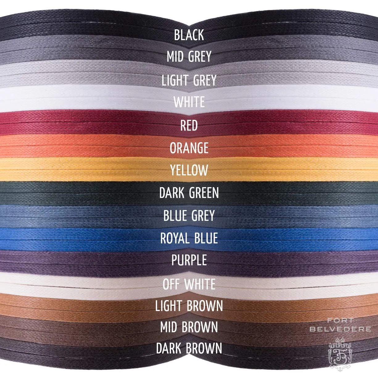 Round Off White Waxed Cotton Shoelaces