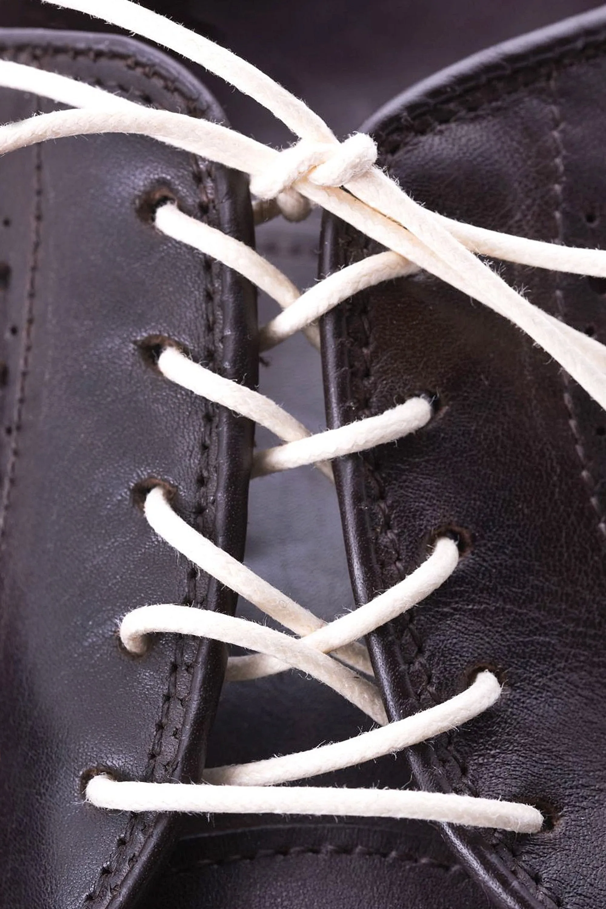 Round Off White Waxed Cotton Shoelaces