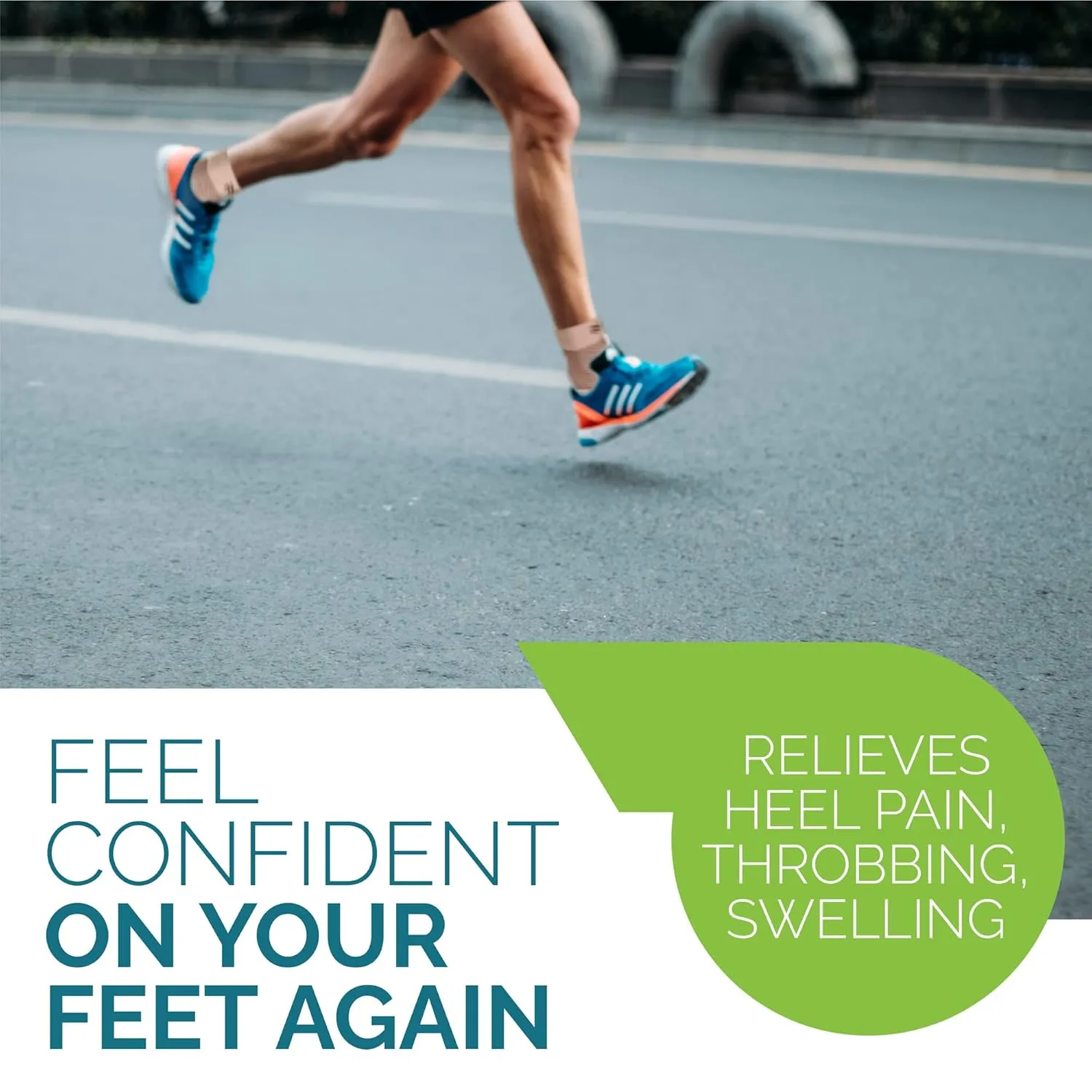 Run Forever Plantar Fasciitis Compression Socks - Foot & Ankle Brace for Women & Men - Toeless Compression Sleeve for Ankle Support, Night Splint, Arch & Achilles Tendonitis Relief - Foot Brace