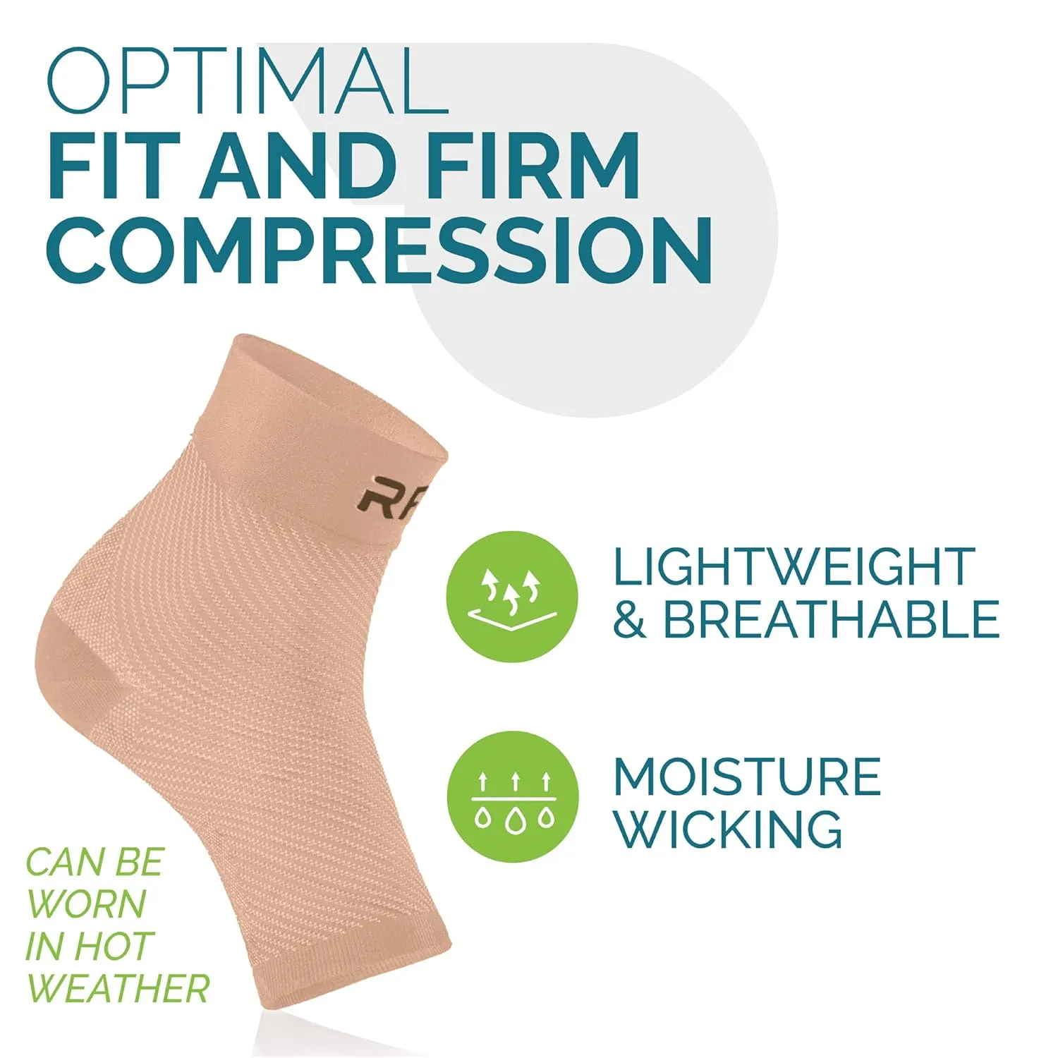 Run Forever Plantar Fasciitis Compression Socks - Foot & Ankle Brace for Women & Men - Toeless Compression Sleeve for Ankle Support, Night Splint, Arch & Achilles Tendonitis Relief - Foot Brace