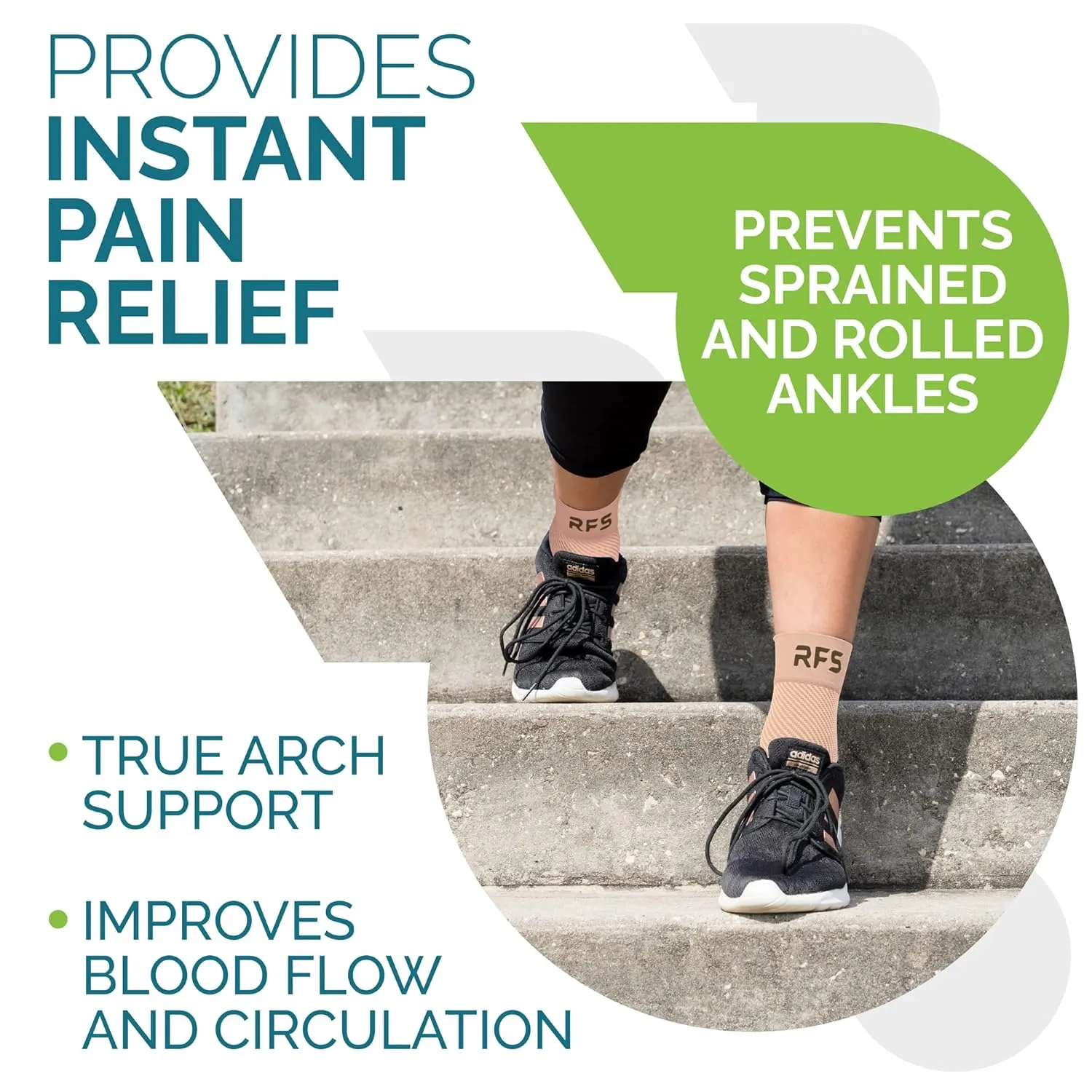 Run Forever Plantar Fasciitis Compression Socks - Foot & Ankle Brace for Women & Men - Toeless Compression Sleeve for Ankle Support, Night Splint, Arch & Achilles Tendonitis Relief - Foot Brace
