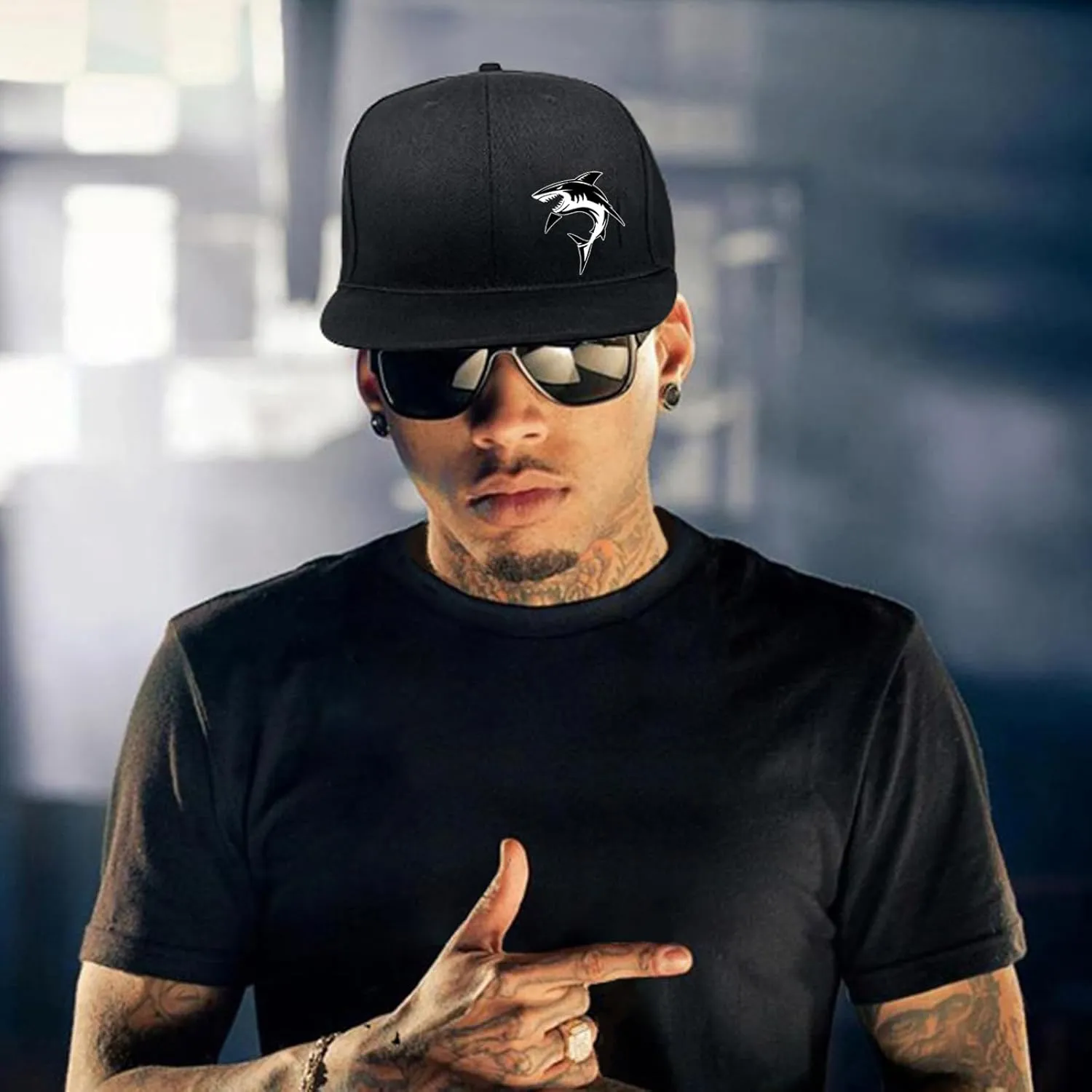 Snapback Flat Bill Fitted Hats for Men - Skateboard Accessories
