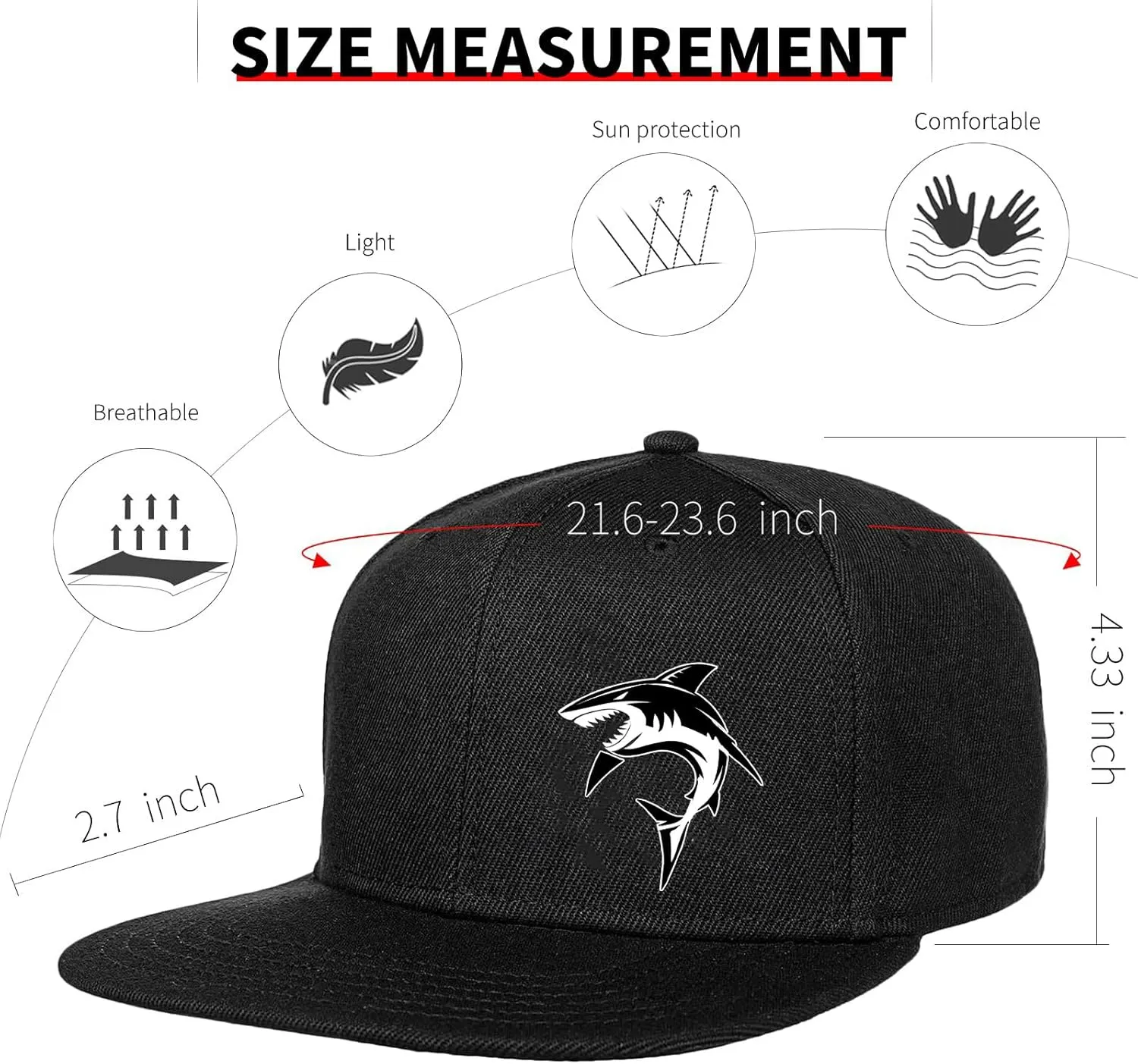 Snapback Flat Bill Fitted Hats for Men - Skateboard Accessories