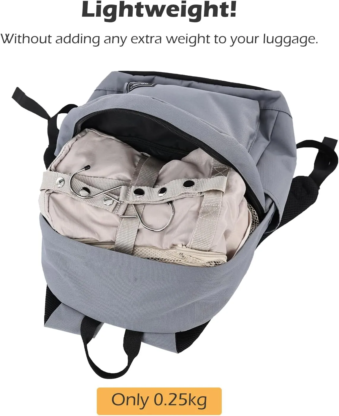 TABITORA Travel Luggage Organizer Hanging Packing Cubes Portable Hanging Shelves Carry on Closet for Suitcase with 2 Hooks,Collapsible(Navy,S)