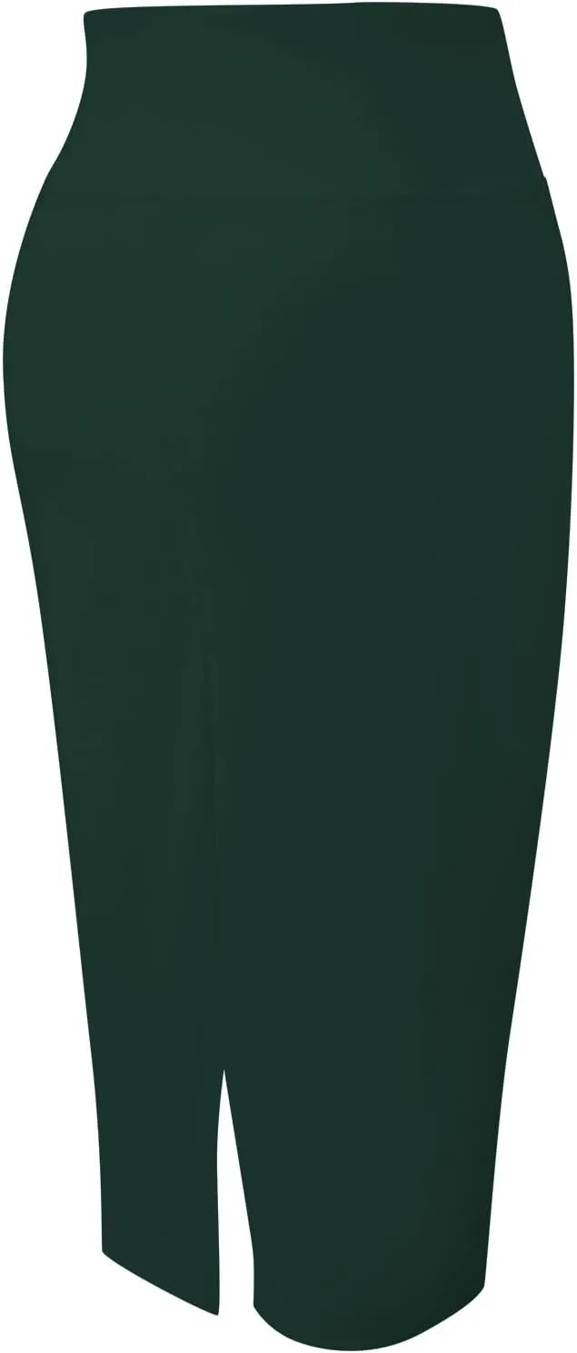 Tapata Women's Office Work Pencil Skirt Stretch High Waist Below Knee Bodycon for Business Casual