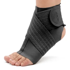 Velpeau Foot & Ankle Support Brace Compression Sleeve with Adjustable Strap, Elastic Wrap for Plantar Fasciitis, Achilles Tendonitis, Sprained, Sports Bandage Sock for Men Women (Black - XL)