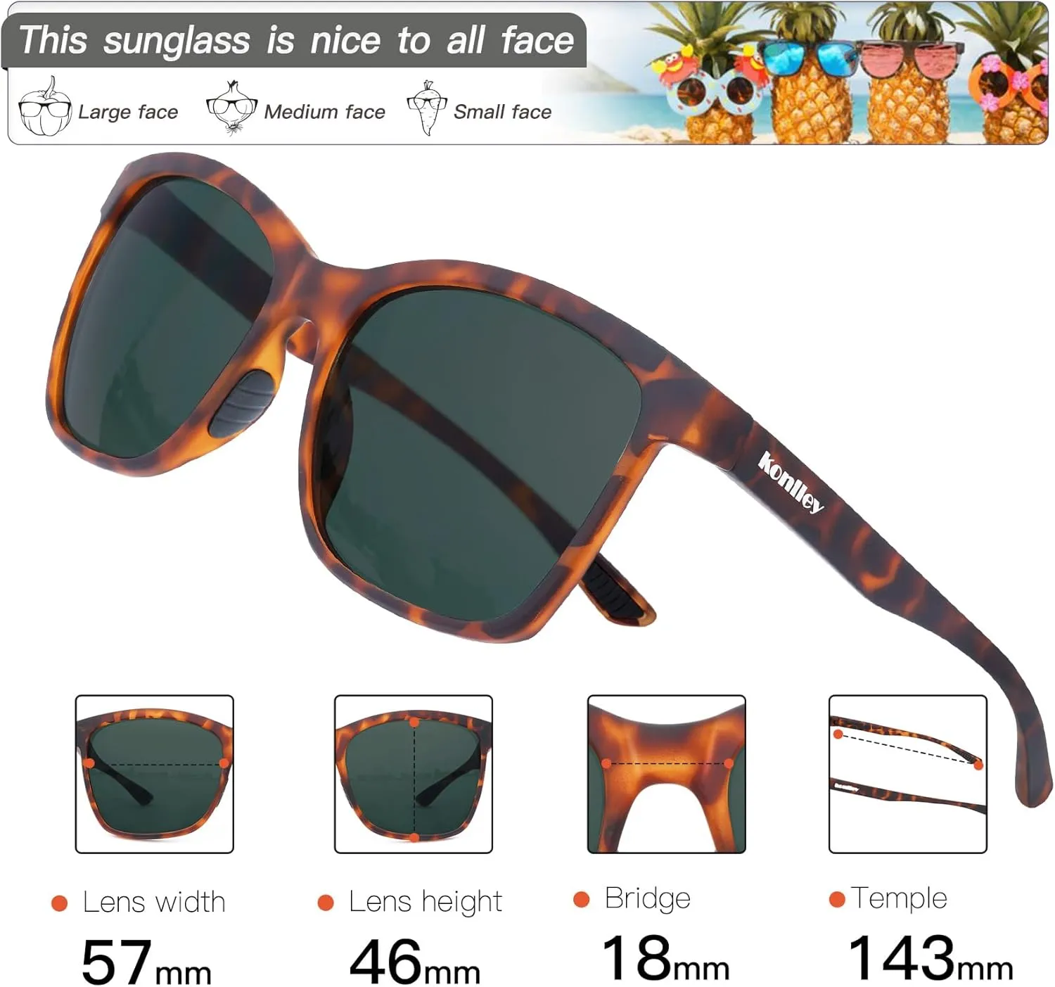 Vintage Sunglasses for Men & Women, Retro Eyewear with Non-slip Flexible Frame, Polarized/Non-Polarized Lens UV Protection