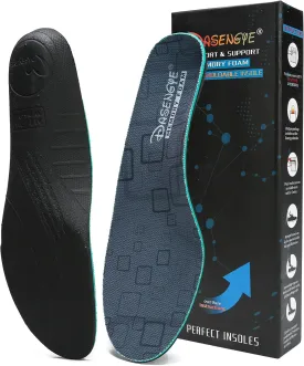 Wear or Heat Moldable Plantar Fasciitis Insoles NOT Much Cushion for Feet Pain Relief Orthopedic Arch Support Insoles Mens or Womens Foot Standing All Day Men Size 12-12.5 Gray