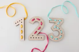 WOOD EMBROIDERY - NUMBER LACING SET
